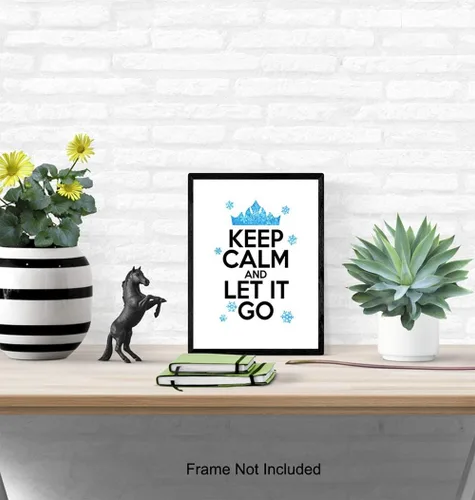Vista 4 de Frozen Keep Calm and Let It Go - Arte de pared, decoración del hogar, póster fotográfico de 8 x 10 pulgadas, decoración de habitación, regalo único