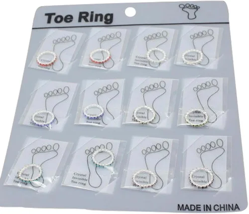 Vista 6 de ZAKIA 12pcs anillo de cristal elástico dedo del pie joyería bolsa accesorios Rhinestone