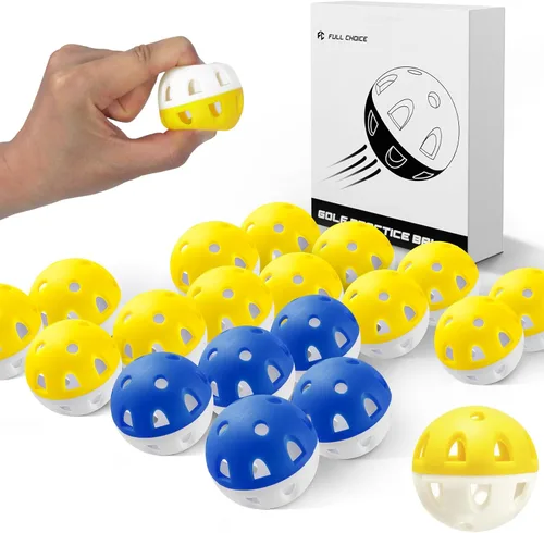 Vista 14 de Pelotas de golf de práctica resistentes al desgaste (paquete de 20), alta visibilidad para un fácil seguimiento, vuelo limitado, diseño de pelotas