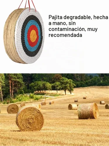 Vista 5 de Archery Targets Straw Solid Hand-Made Archery Target for Recurve Bow Compound Bow or Longbow 20 Inches Traditional Bow Arrow Target for Adult