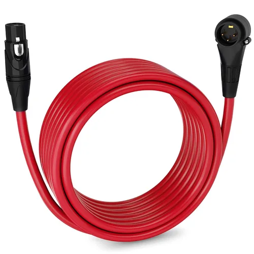 Vista 29 de LyxPro Cable de micrófono XLR hembra a macho de ángulo recto de 3 pines de 1.5 pies para altavoces amplificados, interfaz de audio, rendimiento