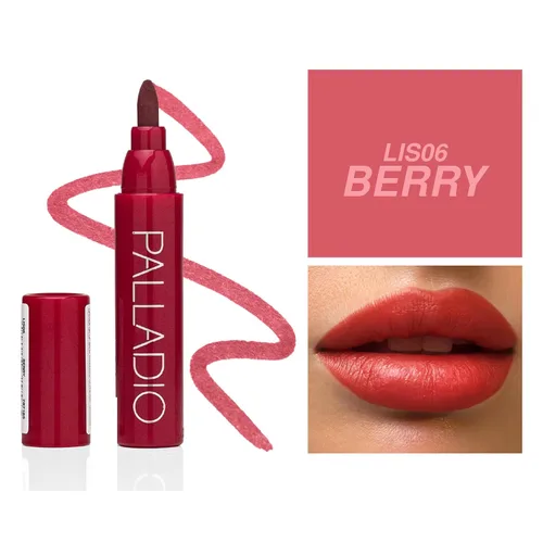 Vista 3 de Palladio Tinte de labios, fórmula hidratante e impermeable, aspecto de color mate, color de labios de larga duración para uso durante todo el día