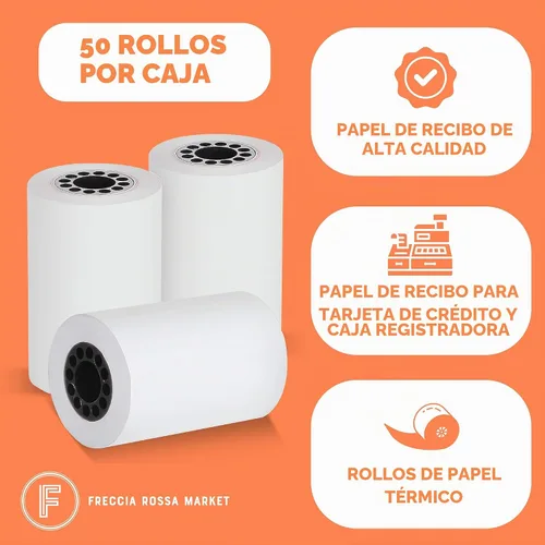 Vista 4 de Papel térmico de 2 1/4 pulgadas x 50 pies (2 rollos), Blanco