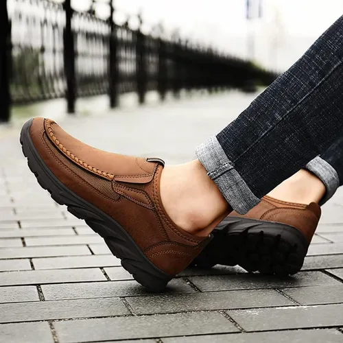 Vista 6 de Casual Mens Loafers Slip On ShoesComfort Soft Moccasin Daily Sneaker ShoesLightweight Driving Walking Shoes Grey