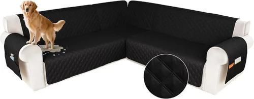 Vista 29 de HDCAXKJ Funda impermeable para sofá modular en forma de L, fundas seccionales de esquina lavables, a prueba de mascotas, protector de muebles