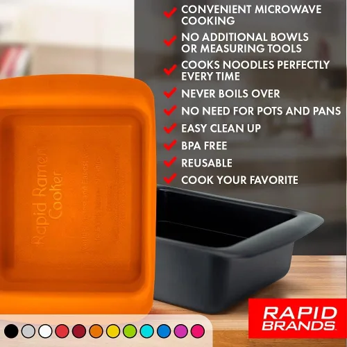 Vista 7 de Rapid Ramen Cooker Utensilios de cocina para microondas para ramen instantáneo Sin BPA y apto para lavavajillas Perfecto para dormitorio Negro