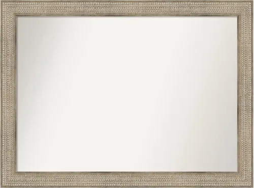 Vista 119 de Amanti Art Espejo de baño plateado para sobre fregadero, 26 x 26 pulgadas, espejo cuadrado de níquel pulido, marco de madera tradicional mediano, se