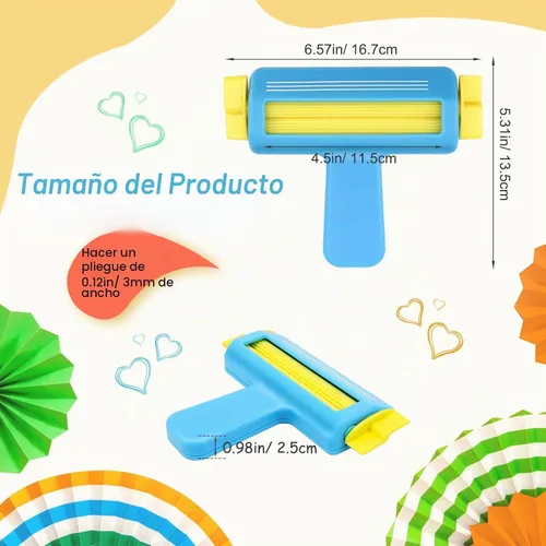 Vista 2 de Herramienta de crimpadora de papel para manualidades, moldeador de ondas (azul)