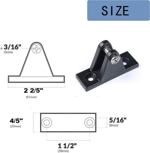 Vista 4 de Thorn Bisagra de cubierta superior para barco Bimini, accesorios de nailon de montaje plano, accesorios de montaje con diapositiva de mandíbula