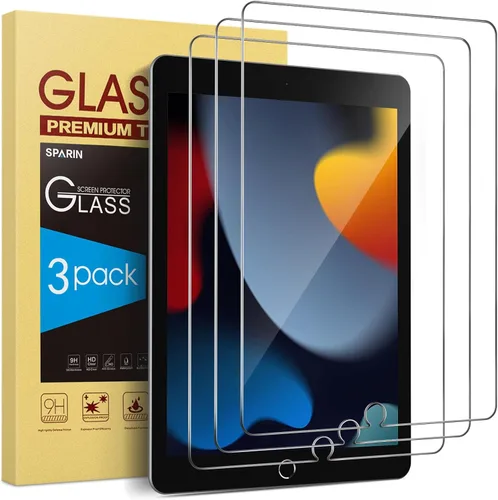 Vista 9 de SPARIN mica protectora para iPad Pro de 10.5 - Vidrio templado de doble protección, compatible con lápiz Apple, apto para funda, de borde redondo