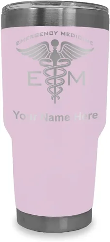 Vista 18 de LaserGram Vaso aislado al vacío de 20 onzas, medicina de emergencia, grabado personalizado incluido (gris) Engraved Gift for Doctors, Vacuum