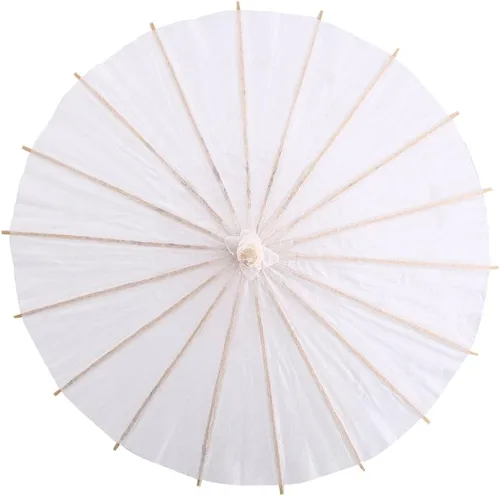 Vista 15 de Paraguas de bambú hecho a mano de 23 pulgadas de papel aceitado, paraguas de baile clásico chino japonés para bodas, fiestas, fotografía, disfraces