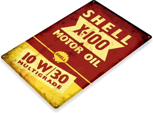 Vista 2 de Tinworld Signo de estaño: Shell X100 Motor Oil Sign C992