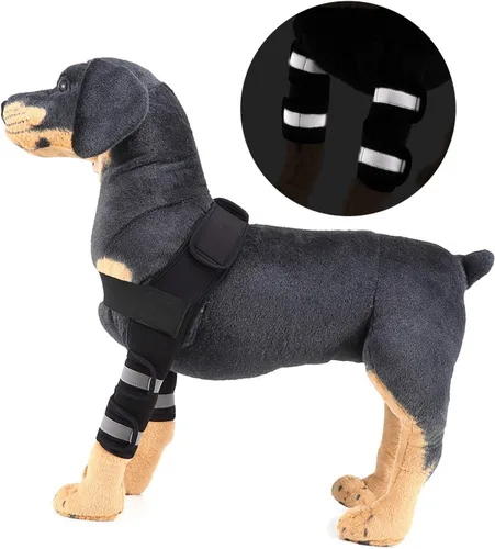 Vista 8 de Zunea Protectores de pierna canina para perro, protector de codo, manga de compresión para recuperación de heridas para la curación de heridas