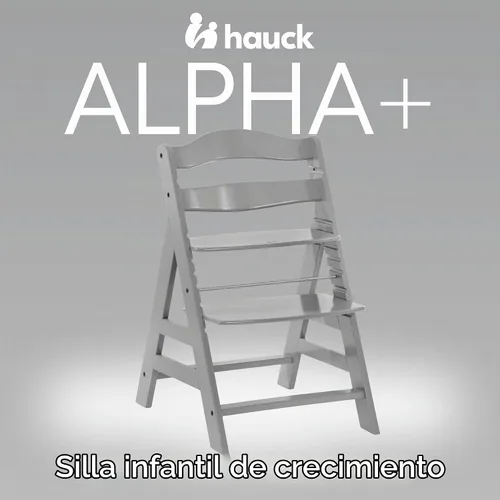 Vista 4 de hauck Alpha+ Grow Along - Trona elevada de madera de haya maciza con asiento ajustable, arnés de seguridad de 5 puntos y barra de parachoques