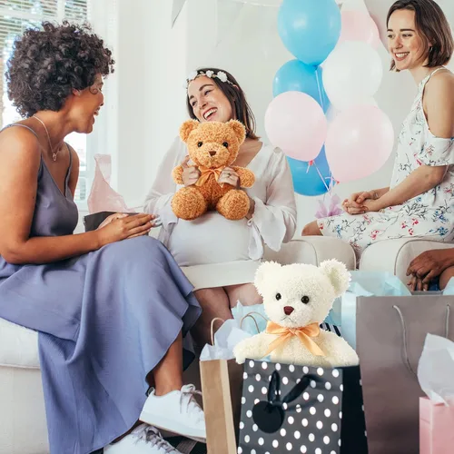 Vista 3 de Lenwen 18 animales de peluche de oso a granel de 12 pulgadas, peluche suave, pequeño juguete de peluche para niños y niñas, baby shower, San Marrón