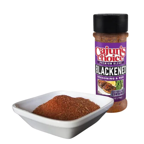 Vista 6 de Cajun's Choice - Condimento ennegrecido, tarro de 2.75 onzas, paquete de 2, totalmente natural, bajo en sal, sin gluten, auténtica especia