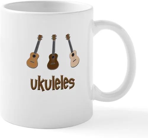 Vista 12 de CafePress Peace Love - Taza de café de cerámica para ukelele (11 oz (11.0 fl oz)