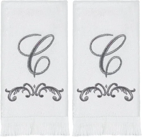 Vista 5 de Avanti Linens - Toallita para las manos, toalla de algodón suave y absorbente, diseño de pergamino, decoración estilo cursiva