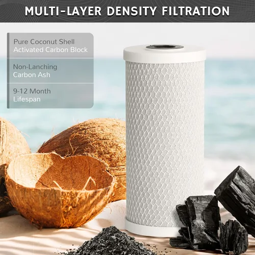 Vista 5 de Airthereal Carcasa universal para filtro de agua para toda la casa, cartucho de carbono de sedimentos de 10 x 4.5 pulgadas, sistema de prefiltración