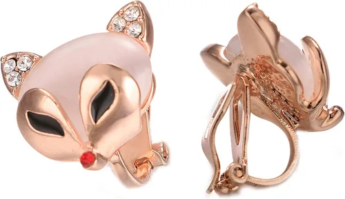 Vista 4 de Yoursfs Aretes de clip para mujer, aretes de clip chapados en oro de 18 quilates, sin perforar, Metal, Ópalo