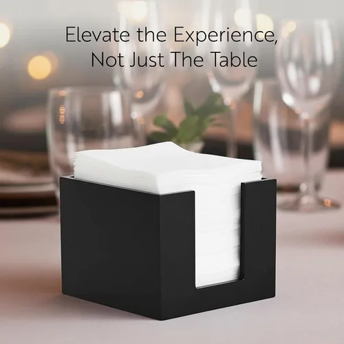Vista 7 de Restaurantware Servilletero de cóctel de 5.5 x 4 pulgadas, 1 servilletero cuadrado plano – para bares, mesas de cocina o encimeras, resistente Negro