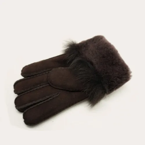 Vista 4 de YISEVEN Guantes de piel de oveja merino para mujer