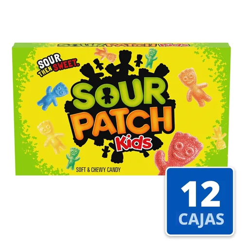 Vista 4 de SOUR PATCH KIDS Caramelos suaves y masticables, caramelos a granel, cajas de 12 - 3.5 onzas