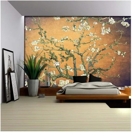 Vista 31 de Wall26 - Papel tapiz en color cobre con estampado de "Almendro en flor" de Vincent Van Gogh