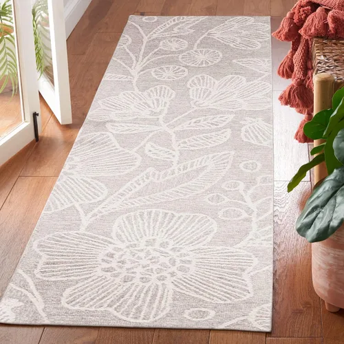 Vista 16 de SAFAVIEH Jardin Collection - Alfombra de pasillo, 2 pies 3 pulgadas x 8 pies, azul y marfil, lana floral hecha a mano, ideal para zonas de alto