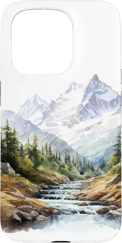 Vista 14 de Funda para iPhone 11 Pro acuarela montañas paisaje