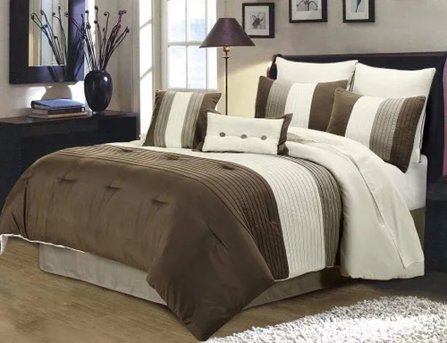 Vista 18 de Chezmoi Collection Loft - Juego de edredón de lujo a rayas de 6 piezas (tamaño individual, negro/gris/blanco)