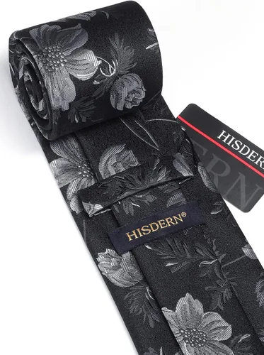 Vista 257 de Corbatas florales tejidas clásicas para hombre, corbata cuadrada de bolsillo, corbatas formales para hombres, boda con pañuelo