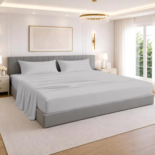 Vista 13 de SGI Bedding Juego de sábanas de 108 x 108 pulgadas, 4 piezas, 100% algodón egipcio, bolsillo profundo de 12 pulgadas, ultra suaves, transpirables