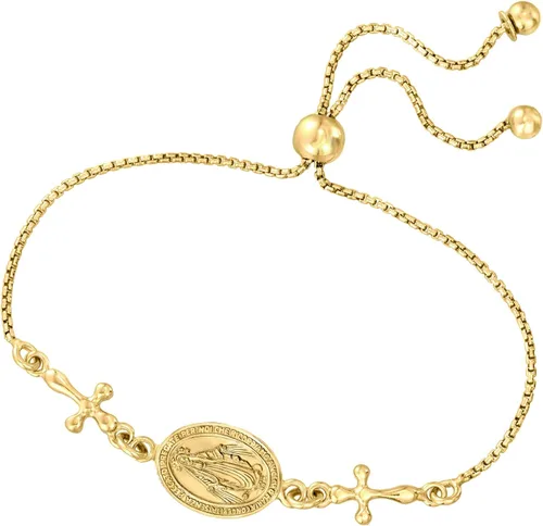 Vista 4 de Ross-Simons Pulsera Bolo con medalla milagrosa Oro no conocido
