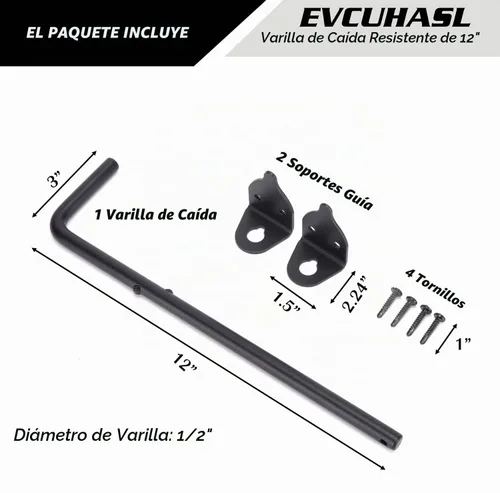 Vista 2 de 12" Tornillo de Bastón Pesado de Caída para Puerta, Pestillo de Suelo para Puerta para Cercas de Madera Puertas de Metal, Tope de Puerta de Metal 1