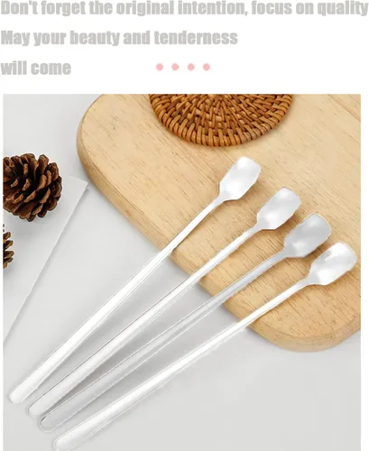 Vista 5 de Cuchara mezcladora de barman de acero inoxidable, cucharas largas para agitar, cuchara de mango largo reutilizable, cuchara larga para agitar, 2