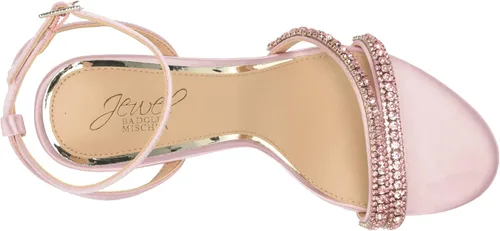 Vista 5 de Jewel Badgley Mischka Rosa - Sandalia de tacón con correas de piedras preciosas