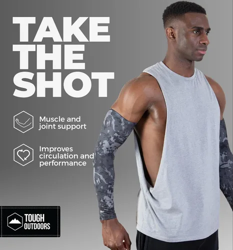 Vista 5 de Tough Outdoors Mangas deportivas de compresión para hombres y mujeres, para jóvenes, niños, baloncesto, tiro de fútbol, béisbol