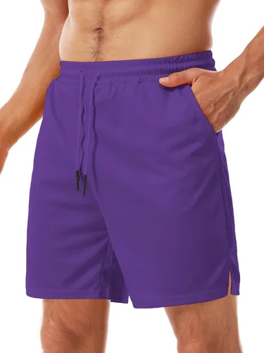 Vista 31 de Aolesy Pantalones cortos de gimnasio para hombre con forro de 5, 7, 9 pulgadas, ligeros, pantalones cortos de malla para entrenamiento, atléticos