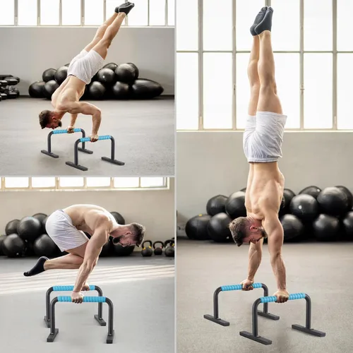 Vista 7 de Paraletas de entrenamiento de fuerza, barras de flexión, asas de flexiones, equipo de calistenia para entrenamiento en casa, barras de gimnasia