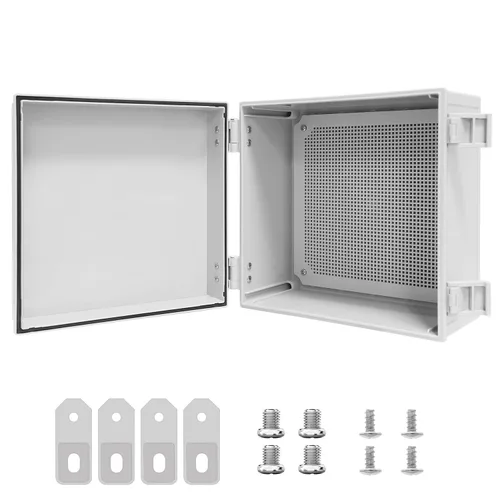 Vista 9 de Caja de conexiones de plástico ABS, IP65 resistente al agua y al polvo, recinto eléctrico universal, carcasa con bisagras para uso en interiores