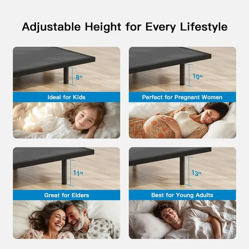 Vista 6 de Pipishell - Somier ajustable individual XL con masaje, base de cama eléctrica con inclinación de la cabecera y las patas, puertos USB-A y USB-C