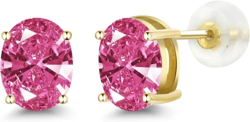 Vista 189 de Gem Stone King Aretes de oro de 14 quilates con piedra natal ovalada de 0.315 x 0.236 in Aretes de oro para mujer