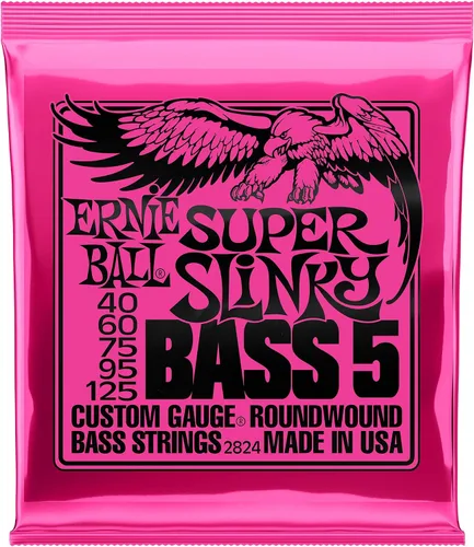 Vista 2 de Ernie Ball P02824 ^2 Super Slinky 5 cuerdas de bajo, paquete de 2