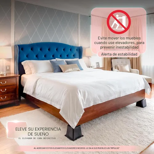 Vista 9 de Utopia Bedding - Elevadores de cama ajustables de 3, 5, 8 pulgadas - Juego de 4 elevadores de muebles resistentes para camas, sofá y escritorio