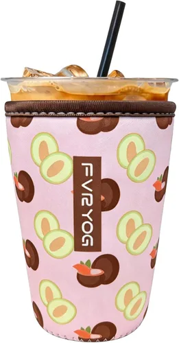 Vista 32 de Fundas de neopreno reutilizables aisladas para café helado, fundas para tazas de café helado, fundas para bebidas heladas y calientes