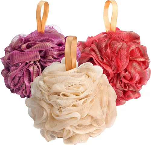 Vista 11 de Fishent Esponja de ducha, esponja de ducha, esponja corporal para lavado corporal, paquete de 3 loofas de 2.16 oz (2.16 onzas), esponja de limpieza