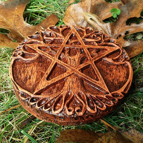 Vista 4 de Dryad Design Placa de pared de pentáculo del árbol de la vida de 4.5" - Decoración para el hogar Wiccan