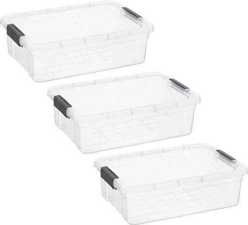Vista 92 de Superio Mini contenedor de almacenamiento de plástico para crayón, suministros de arte y estuche de costura, organizador pequeño apilable